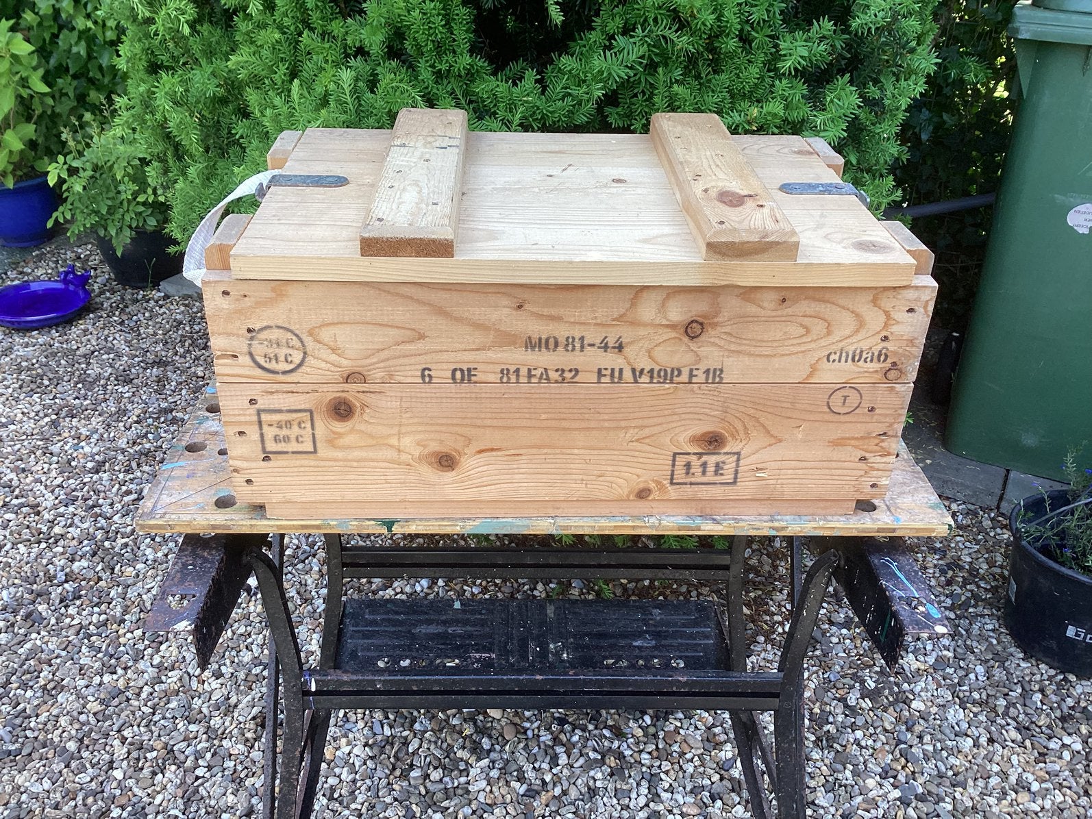 Militaire houten kisten,58x36x28,opberg,lego,bijzettafel 2x., Verzamelen, Ophalen, Landmacht, Nederland, Kist of Geocache