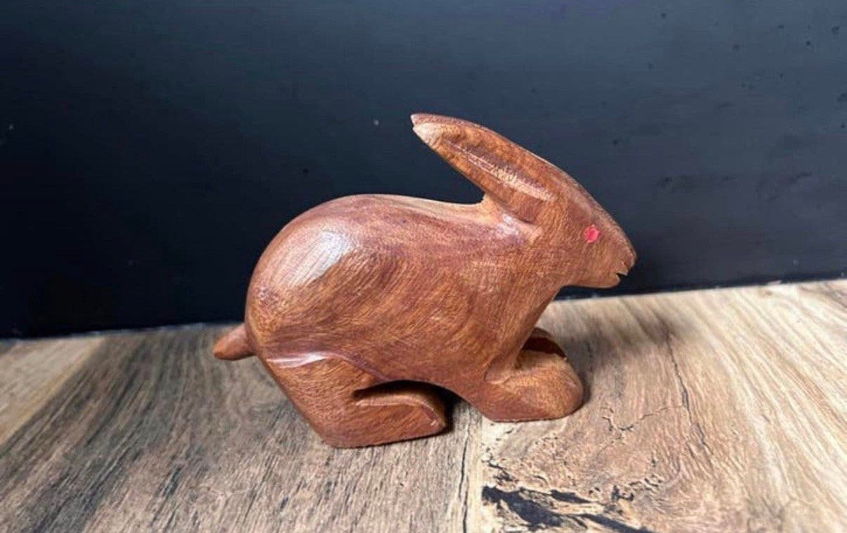 Houten Konijn Beeldje, Verzamelen, Ophalen of Verzenden, Zo goed als nieuw, Dier