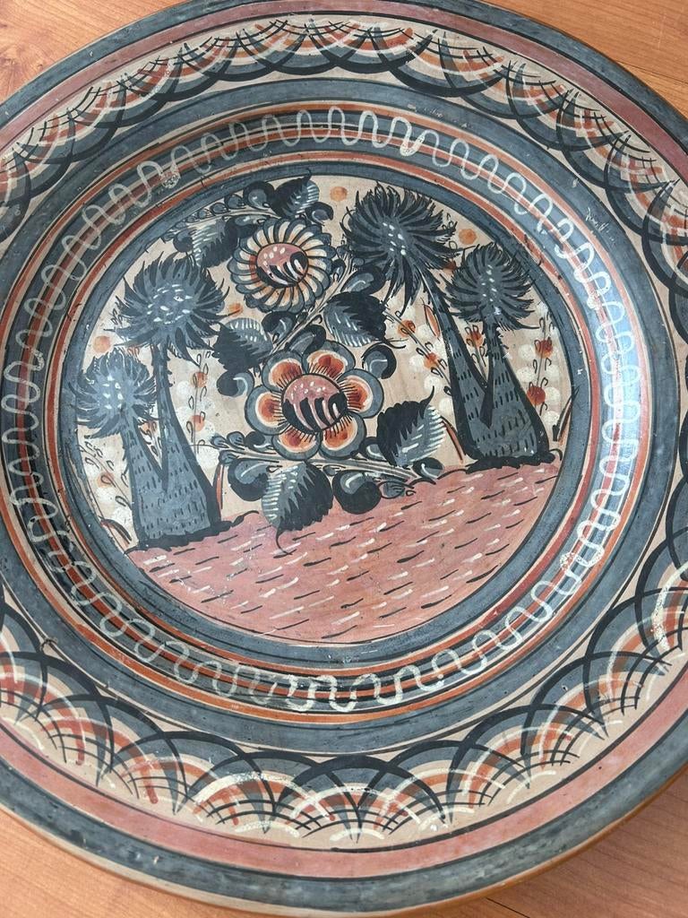 Vintage Tonala Mexicaans aardewerk bord, Ophalen of Verzenden