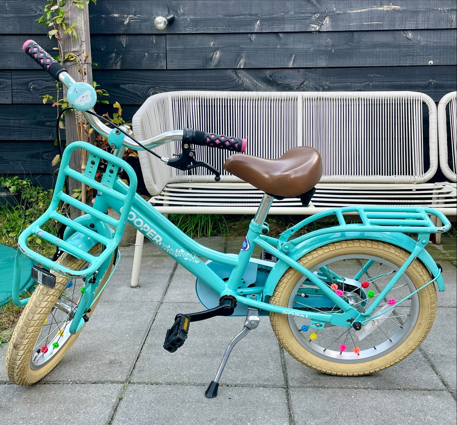 Kinderfiets Cooper 16 inch - Zo goed als nieuw, Fietsen en Brommers, Ophalen, Terugtraprem, Zijwieltjes, 16 tot 20 inch
