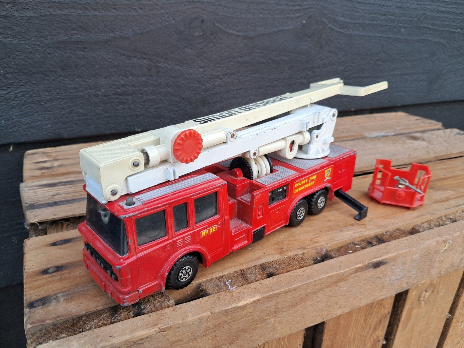 Vintage Matchbox Super Kings K-32 Brandweerwagen, Ophalen of Verzenden, Gebruikt, Bus of Vrachtwagen, Matchbox