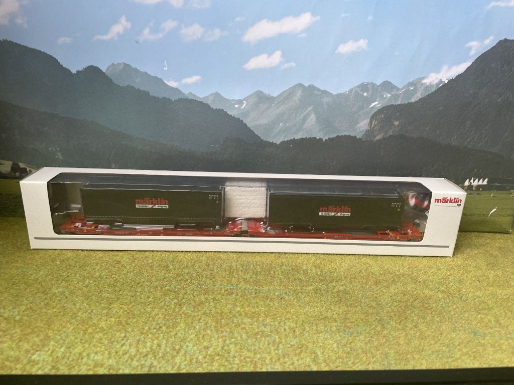 Märklin 47478 Wagen met dubbele kuil-bodem Sdggmrss 738, Wisselstroom, Ophalen of Verzenden, Märklin, Nieuw