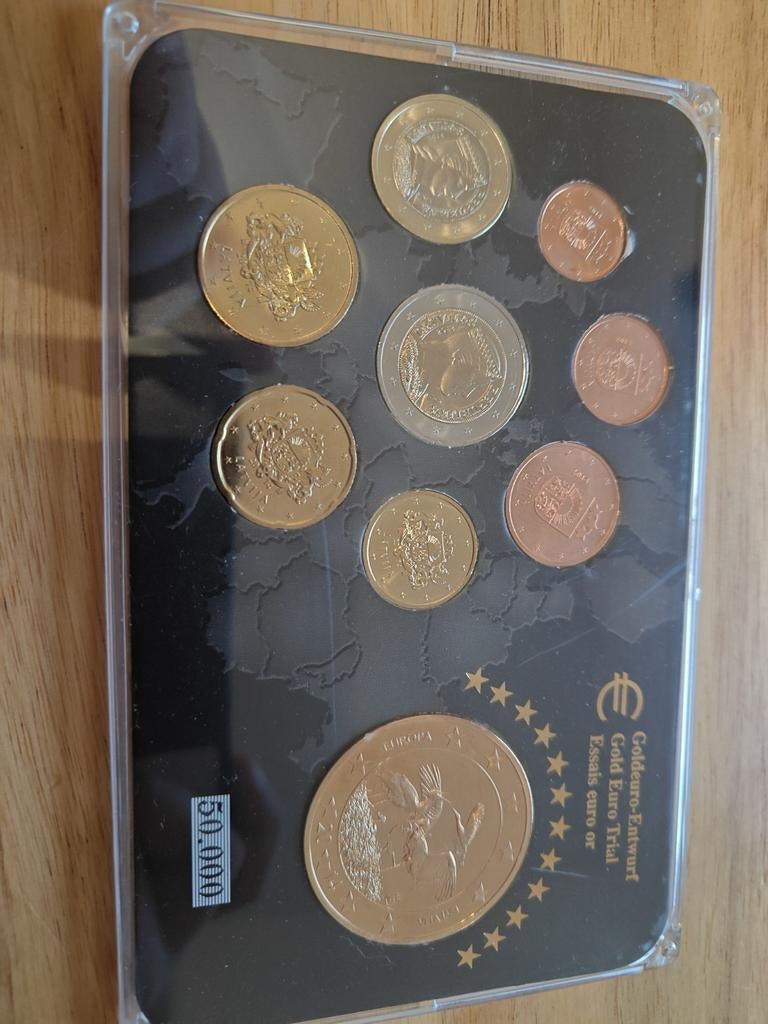 Gouden Euro Proef Set Letland 2014 met Certificaat, Setje, Overige landen, Goud, Overige waardes
