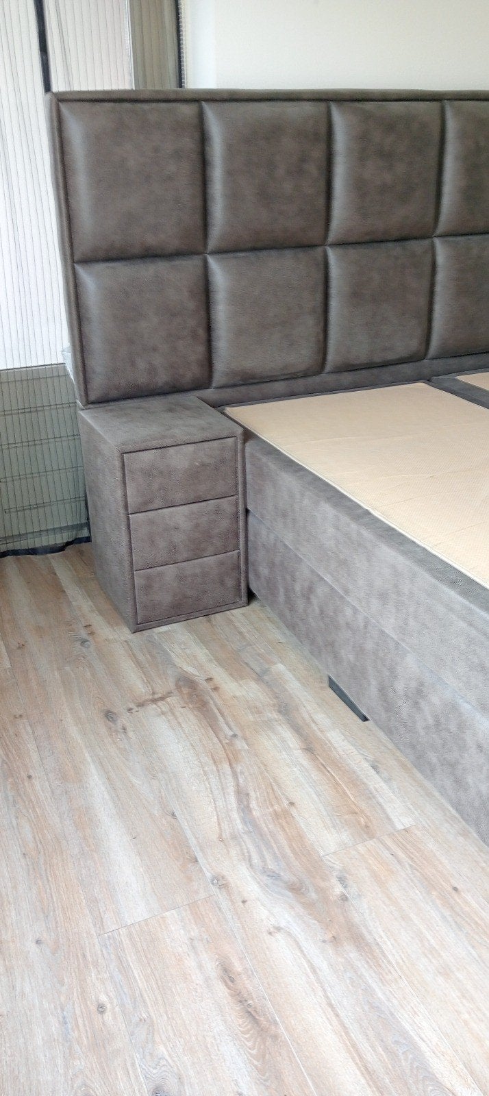 Tweepersoonsbed 180x200 met hoofdbord en nachtkastjes, Huis en Inrichting, Slaapkamer | Bedden, Ophalen, Gebruikt, Tweepersoons