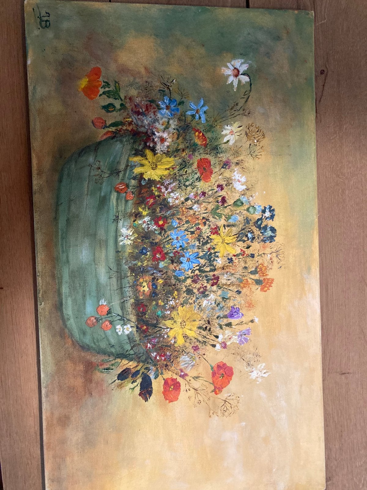 Olieverf veldbloemen, Ophalen of Verzenden