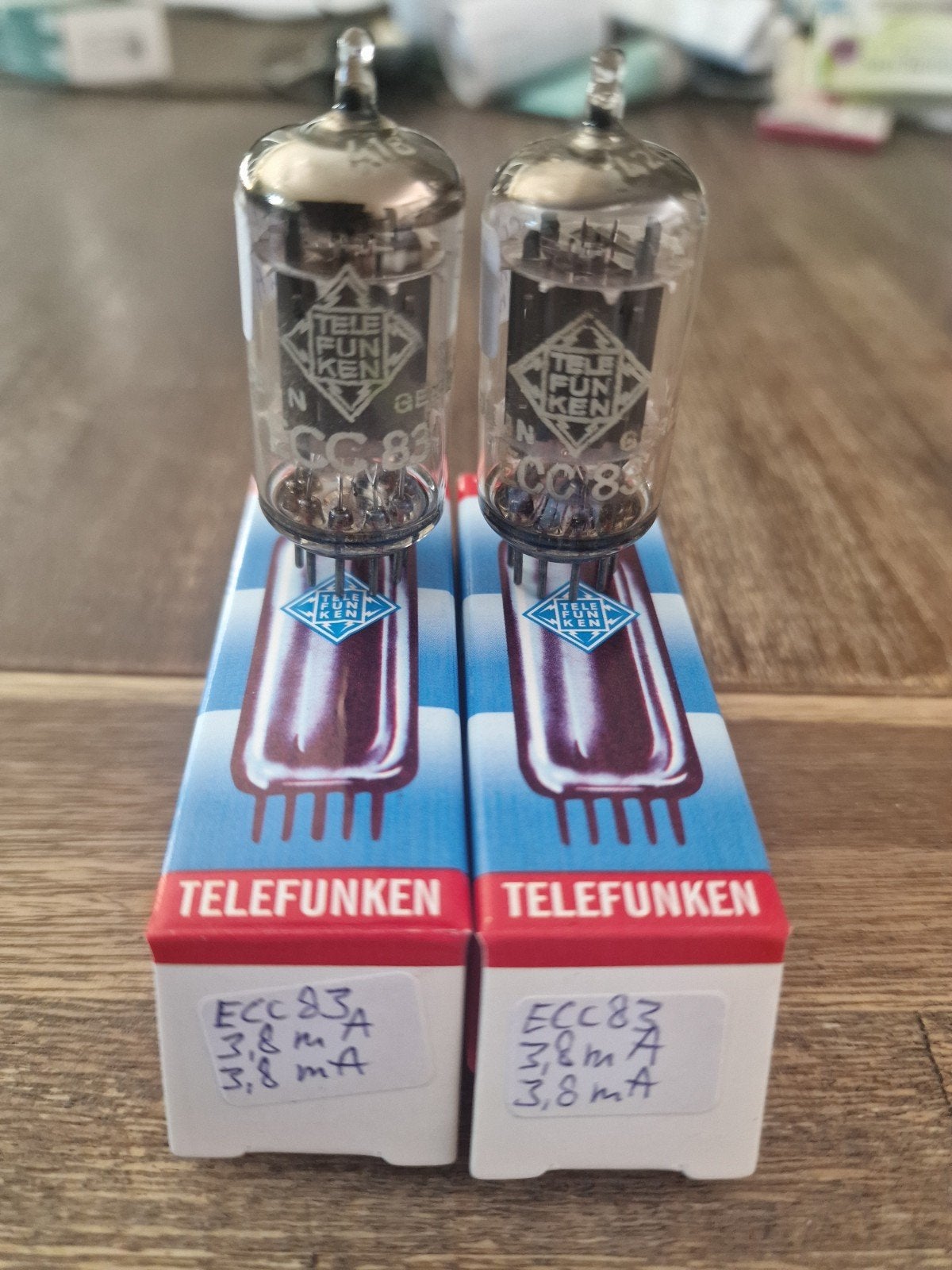 Set ecc83 Telefunken gematched 4x 3,8 mA, Audio, Tv en Foto, Ophalen of Verzenden