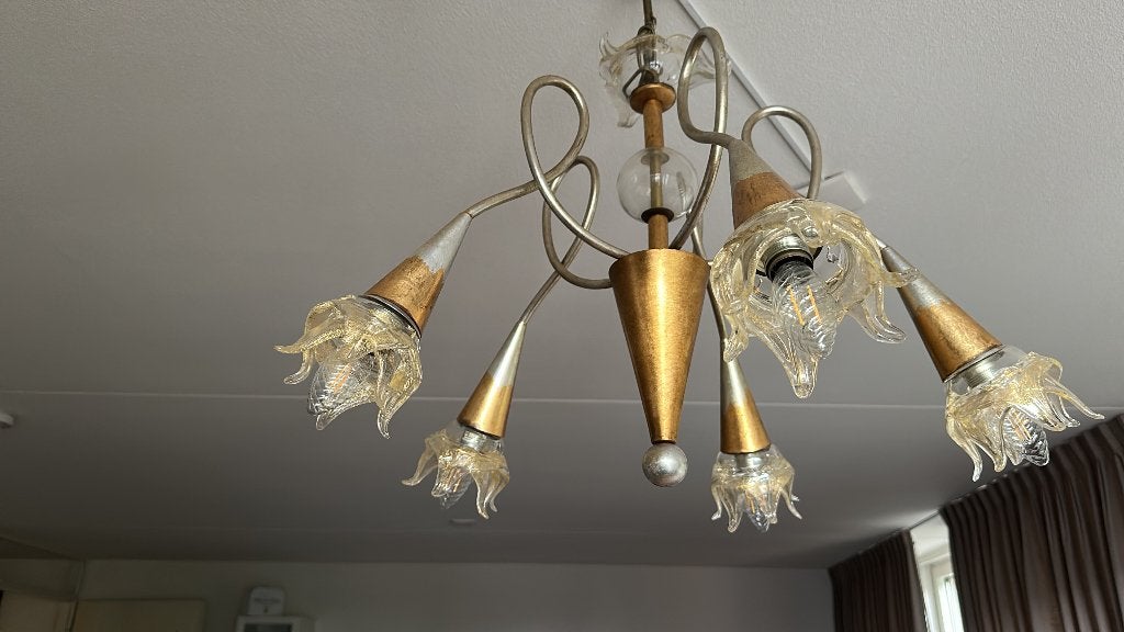 Florenz’ lamp, kroonluchter, Ophalen, Gebruikt, Glas