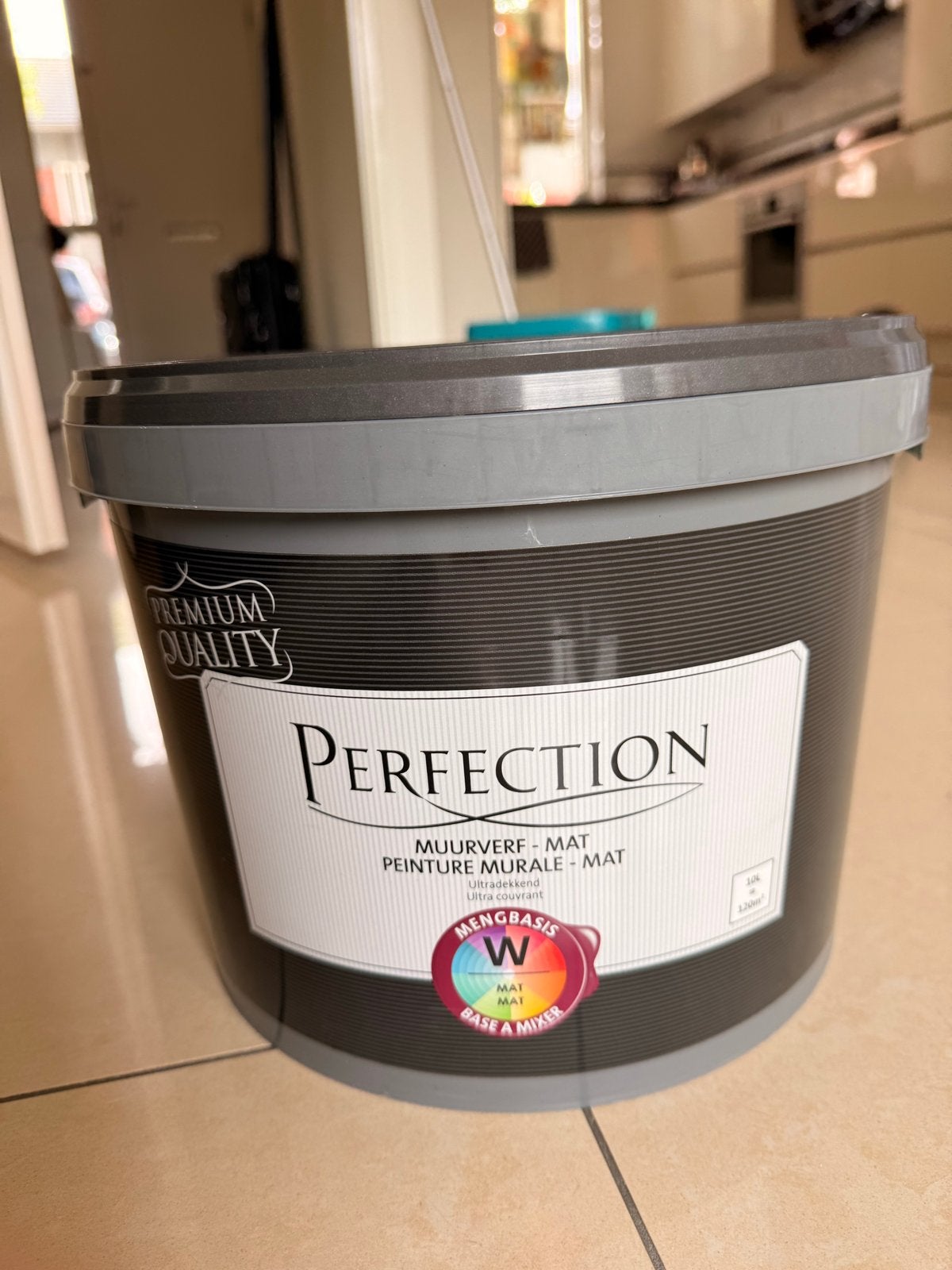 Perfection Muurverf Mat Ivoor 10L - Nieuw, ongeopend, Ophalen, Overige kleuren, 5 tot 10 liter, Nieuw