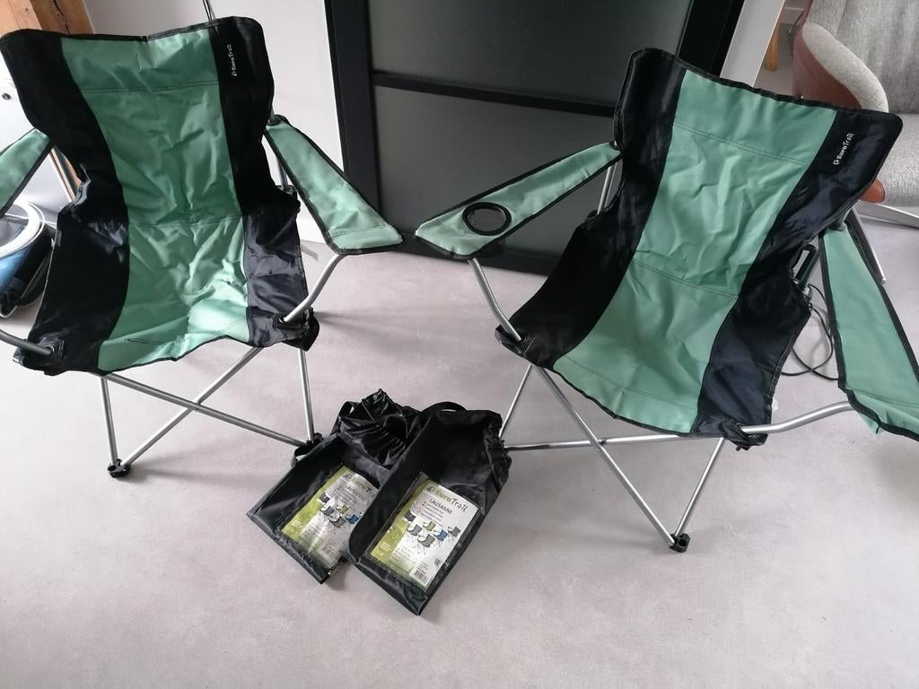 2x Vouwstoel Vouwstoelen Eurotrail Lausanne Campingstoel, Ophalen of Verzenden, Zo goed als nieuw, Campingstoel