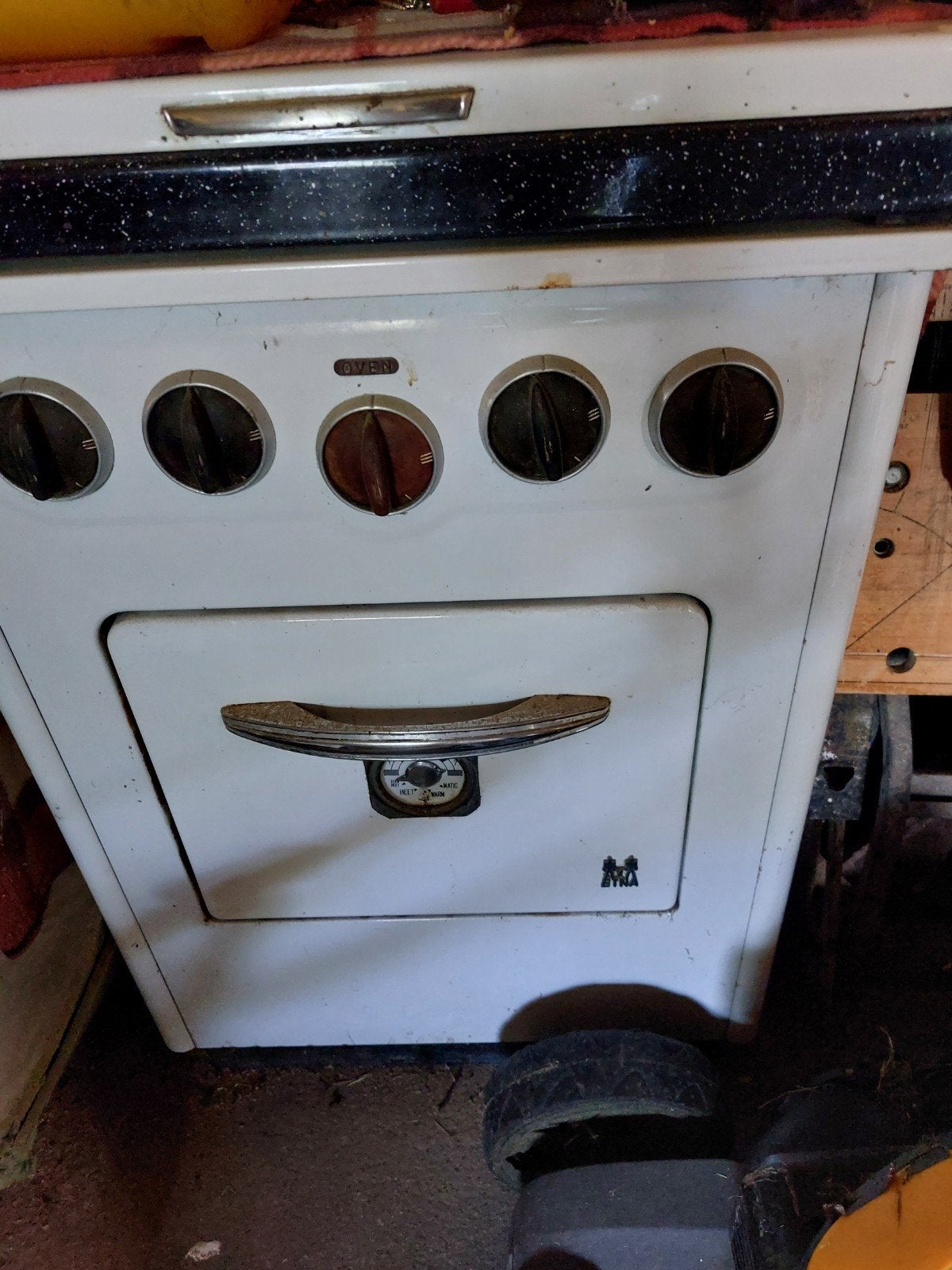 Antiek gasfornuis met oven - Opknapper/voor creatieveling, Witgoed en Apparatuur, Fornuizen, Ophalen