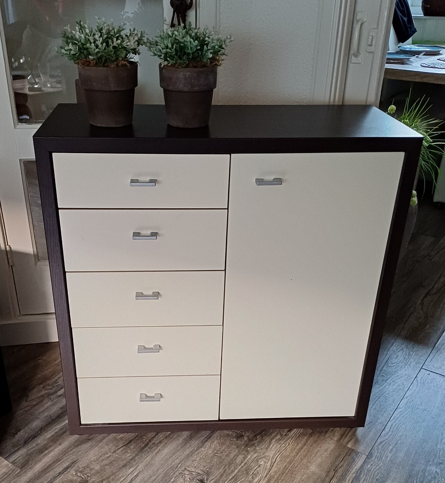 Prachtige zware massiefhouten retro ladenkast/ladekast/kast, Zo goed als nieuw, 3 of 4 laden, Minder dan 100 cm, 25 tot 50 cm
