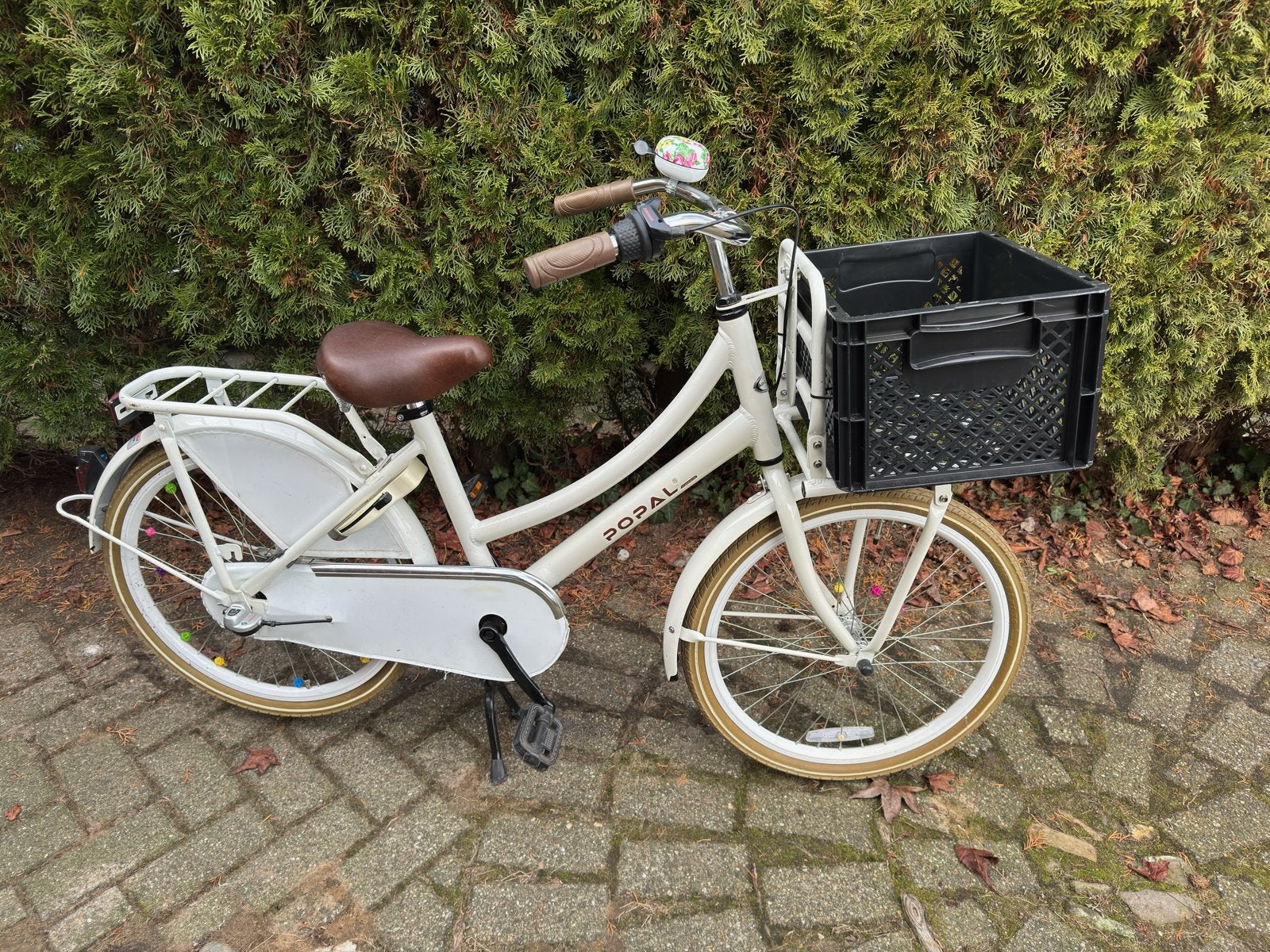 Popal fiets met mandje en reservesleutel, Ophalen, Gebruikt, Terugtraprem, 20 inch