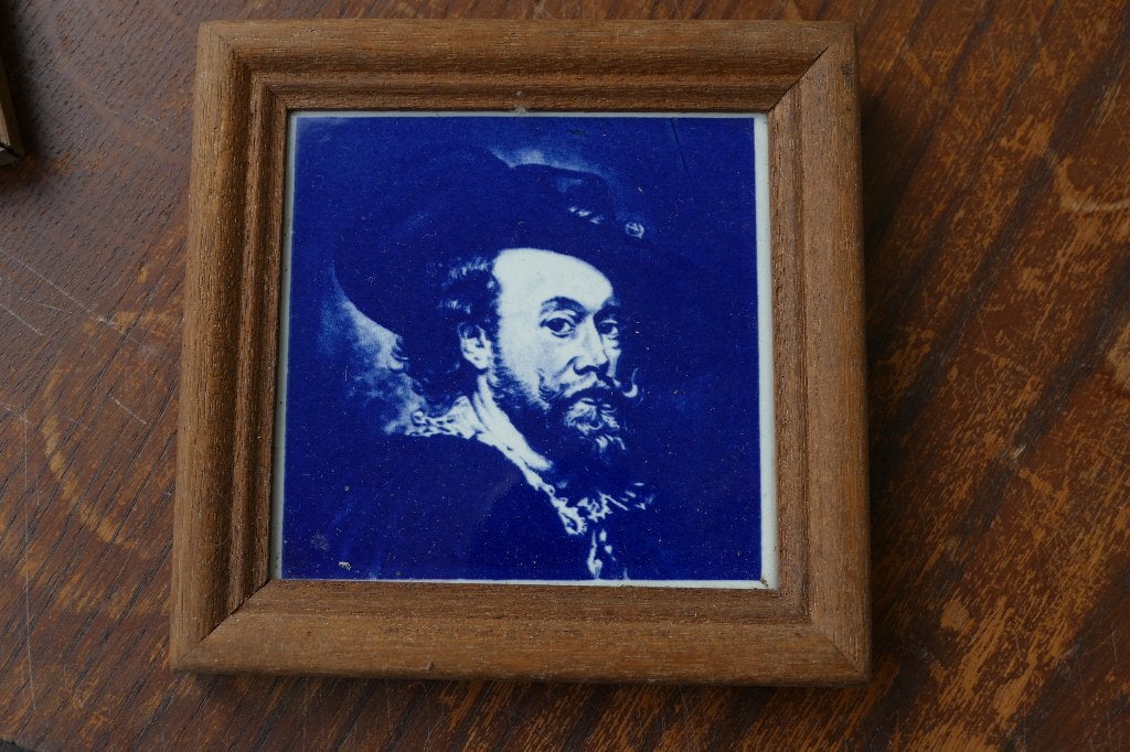 tegeltje blauw wit man, Ophalen of Verzenden