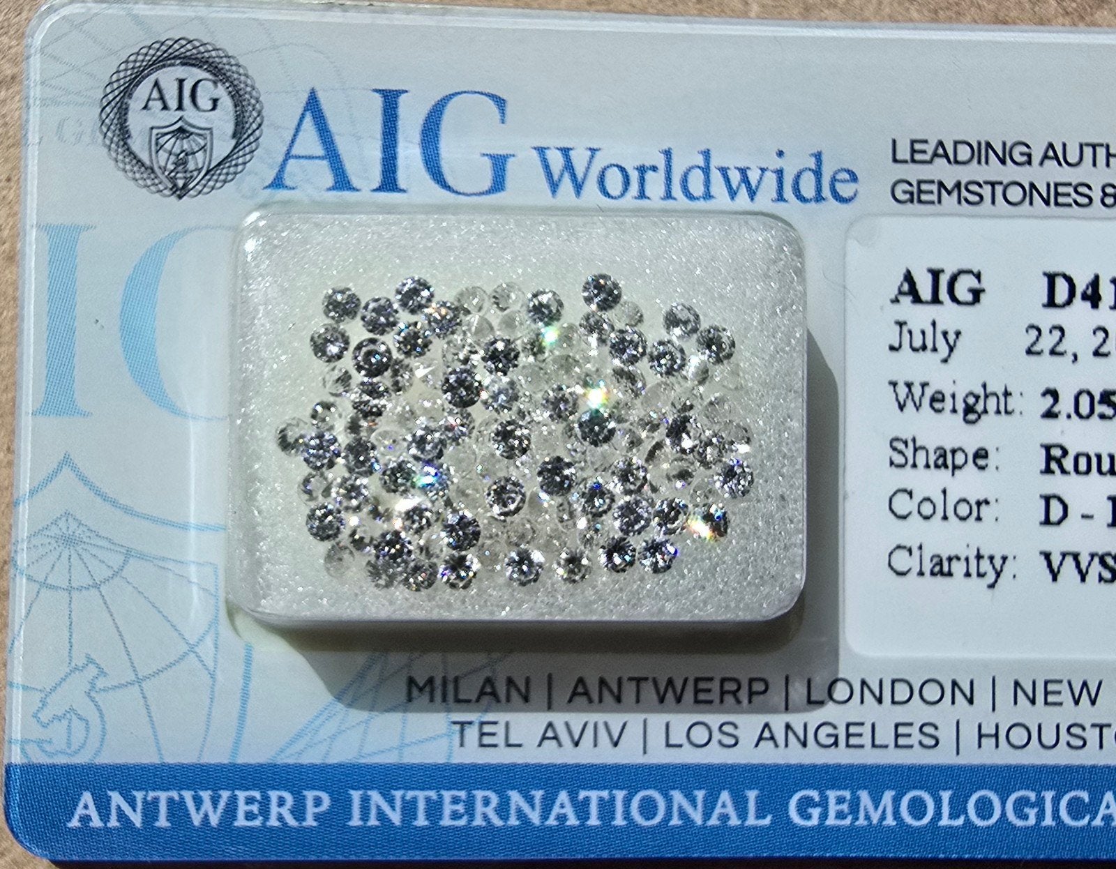 107 Natuurlijke Diamanten, 2.05 Ct, Rond Briljant, Ophalen of Verzenden, Nieuw
