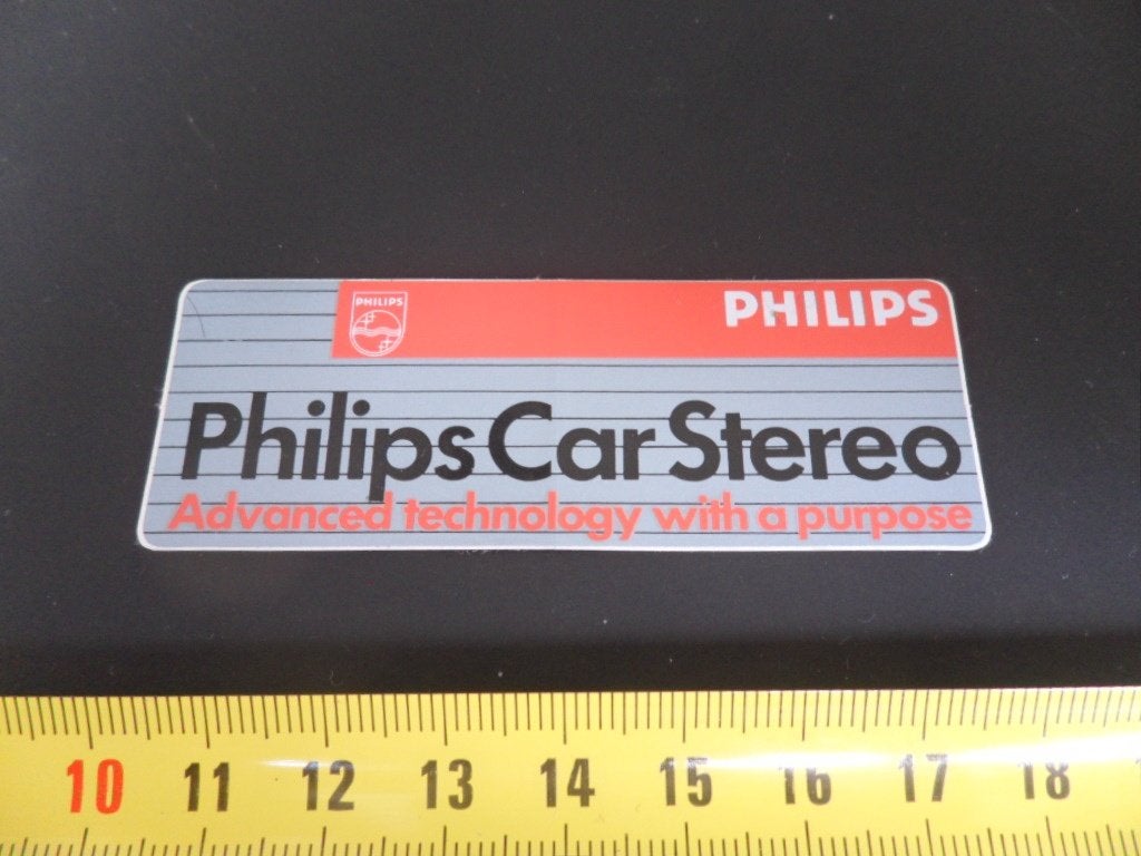 sticker PHILIPS Car Stereo advanced technology with ( KL ) *, Verzamelen, Stickers, Ophalen, Zo goed als nieuw
