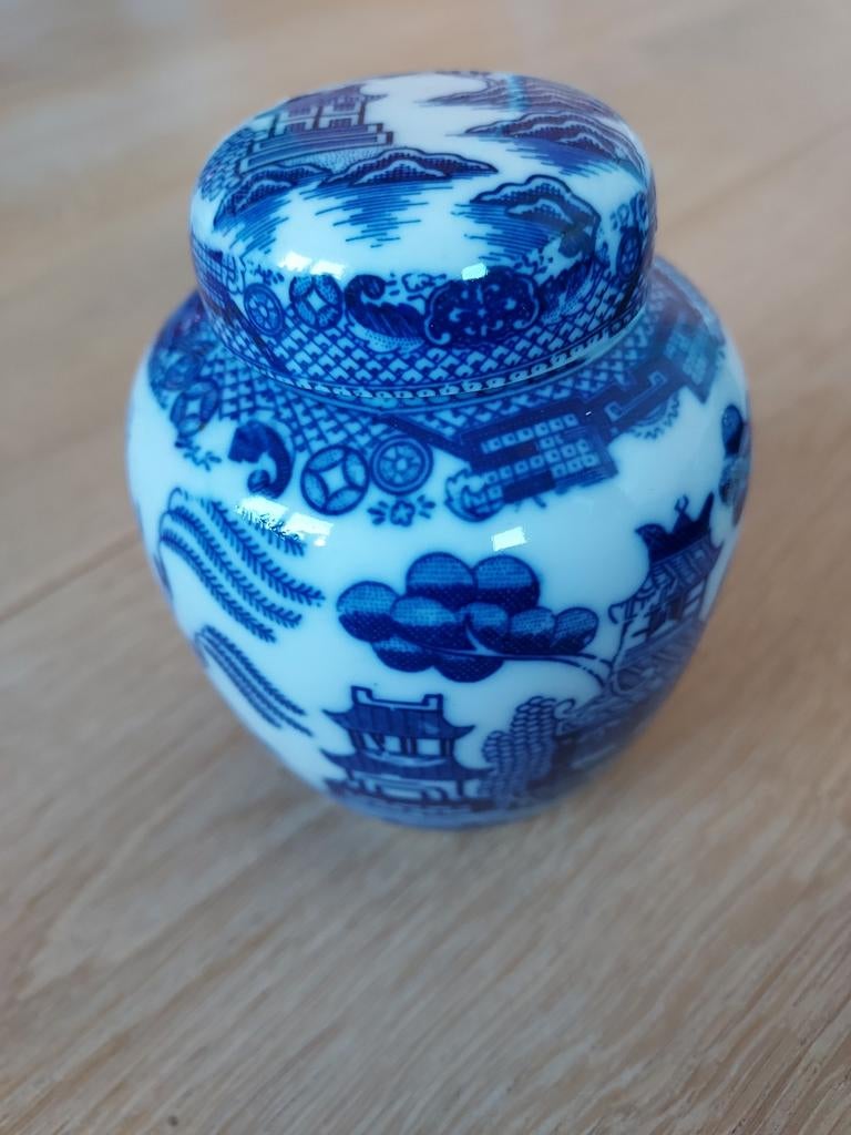 Charmante Chinees blauw-witte gemberpot 'Willow Pattern', Antiek en Kunst, Antiek | Porselein, Ophalen of Verzenden