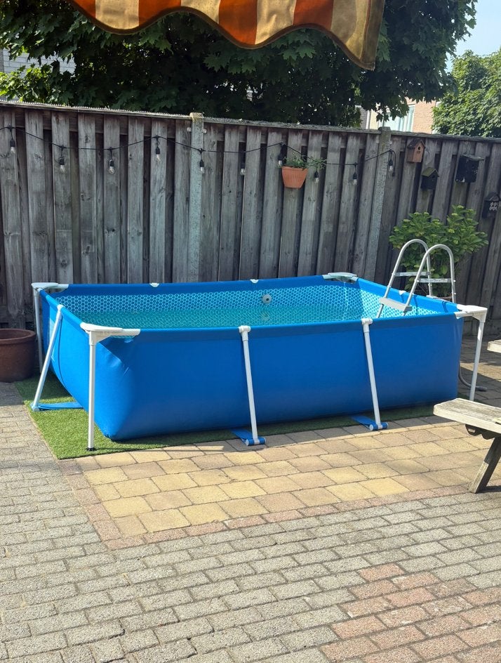 Compleet Intex zwembad met trap, voetenbad etc., Tuin en Terras, Zwembaden, Ophalen, 200 tot 300 cm, Zo goed als nieuw, Opzetzwembad