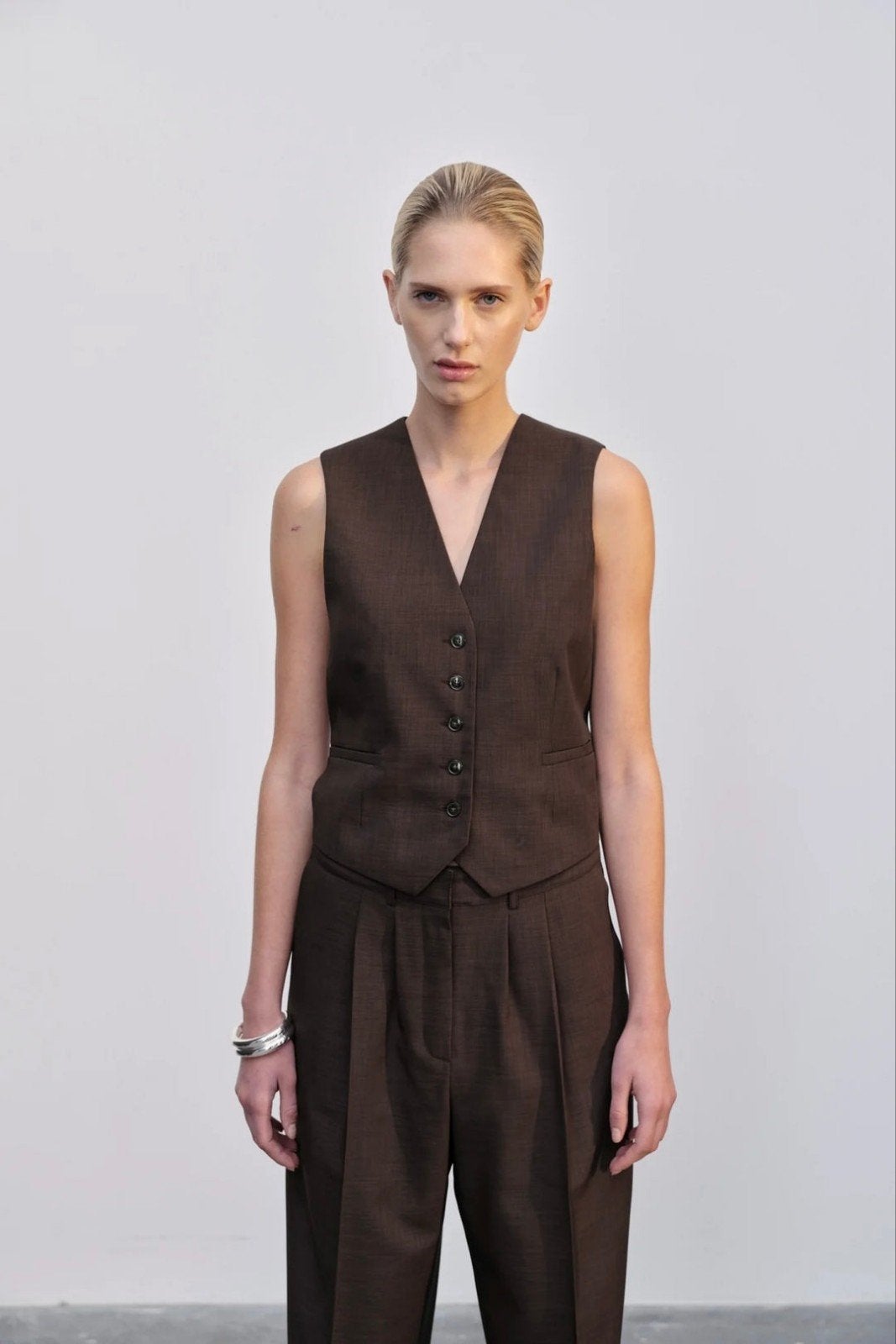 Herskind bruin gilet nieuw, Maat 38/40 (M), Bruin, Nieuw, Ophalen of Verzenden