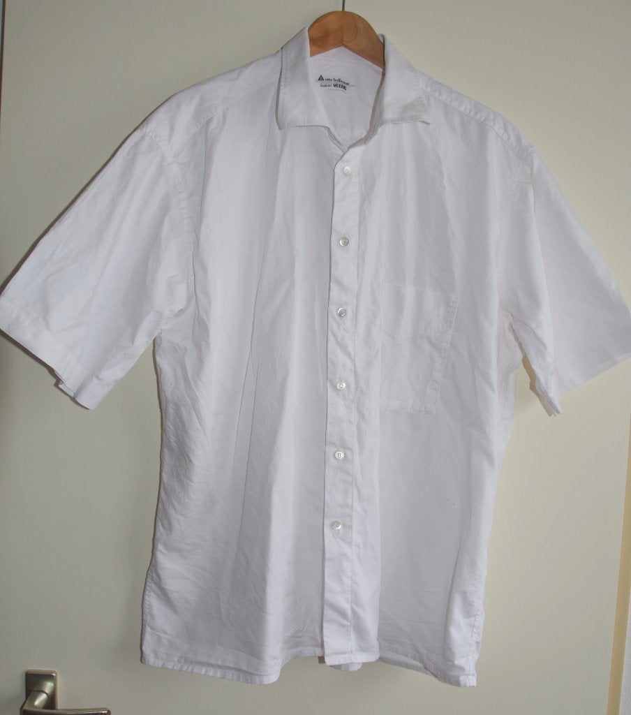 Otto Hoffmann wit overhemd + korte mouwen Meddens mt 56, Verzenden, Gedragen, Wit, Halswijdte 43/44 (XL)