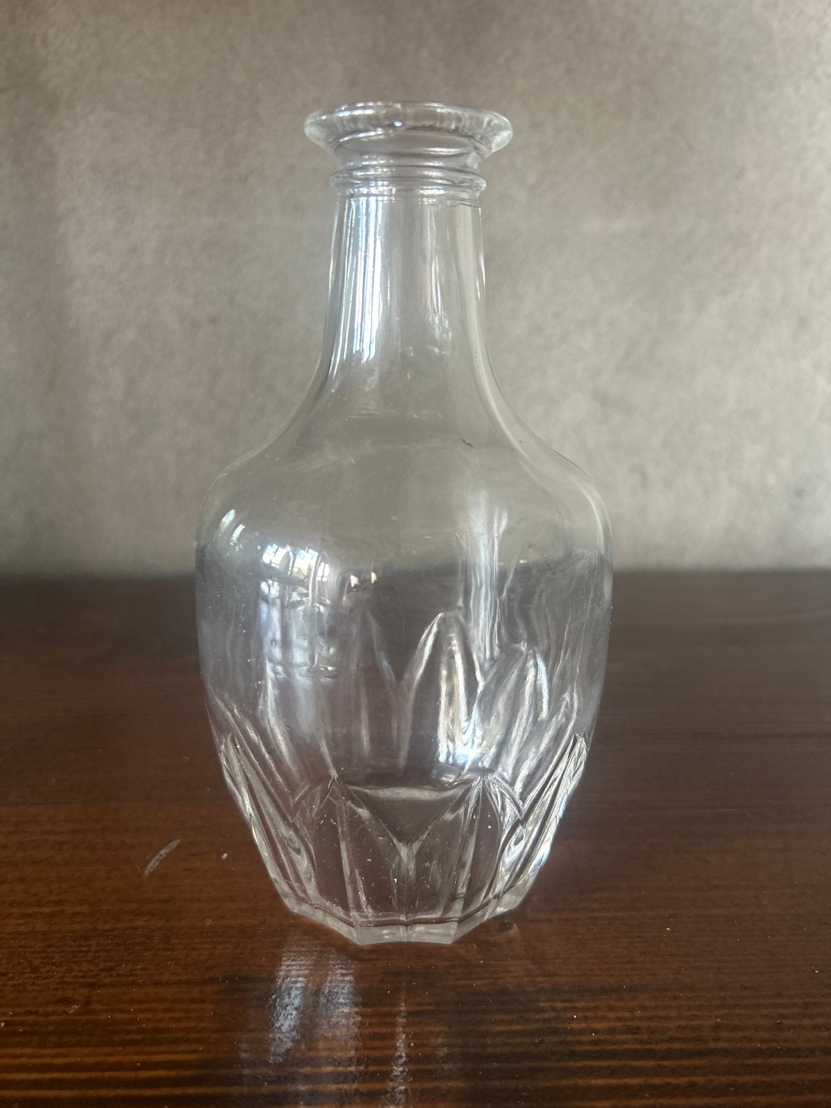 Vintage Glazen Karaf/Minivaasje met Diamantpatroon, Antiek en Kunst, Ophalen of Verzenden