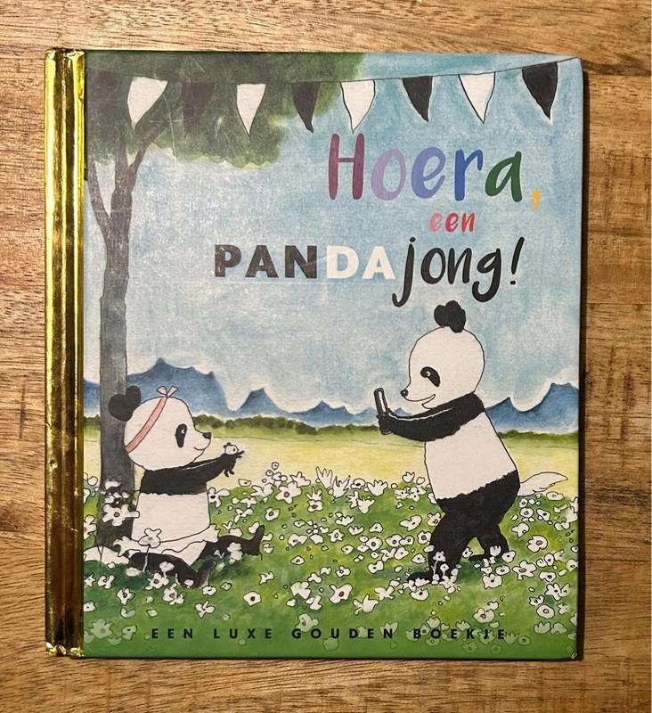 Hoera een pandajong! Een luxe gouden boekje, Ophalen of Verzenden, Gelezen, Fictie algemeen, Voorleesboek