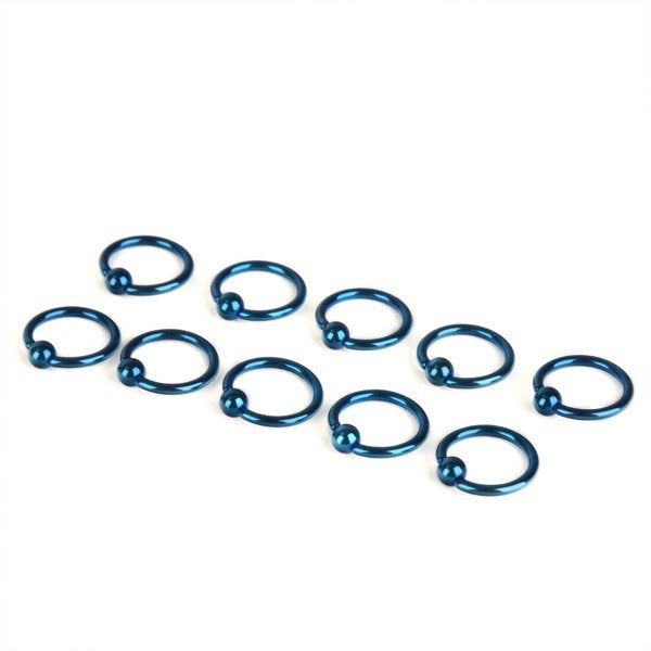 Blauwe chirurgisch stalen piercing ringetjes 1,2 x 12 mm., Ophalen of Verzenden, Nieuw, Staal, Overige typen