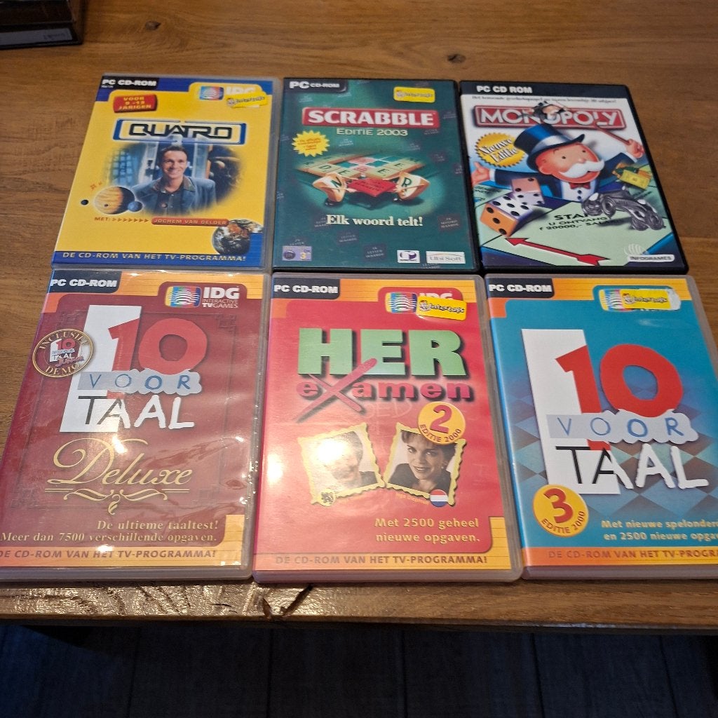 Pc games jaren '90-2000 Scrabble, Monopoly, Tien voor Taal, Spelcomputers en Games, Puzzel en Educatief, 2 spelers, Ophalen of Verzenden