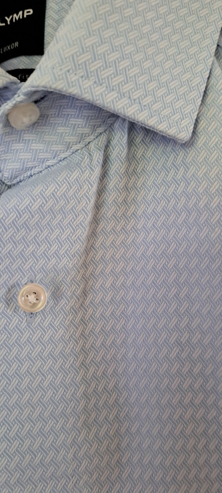Olymp Luxor Modern Fit Overhemd - Halswijdte 41, Blauw, Ophalen of Verzenden, Zo goed als nieuw, Halswijdte 41/42 (L)