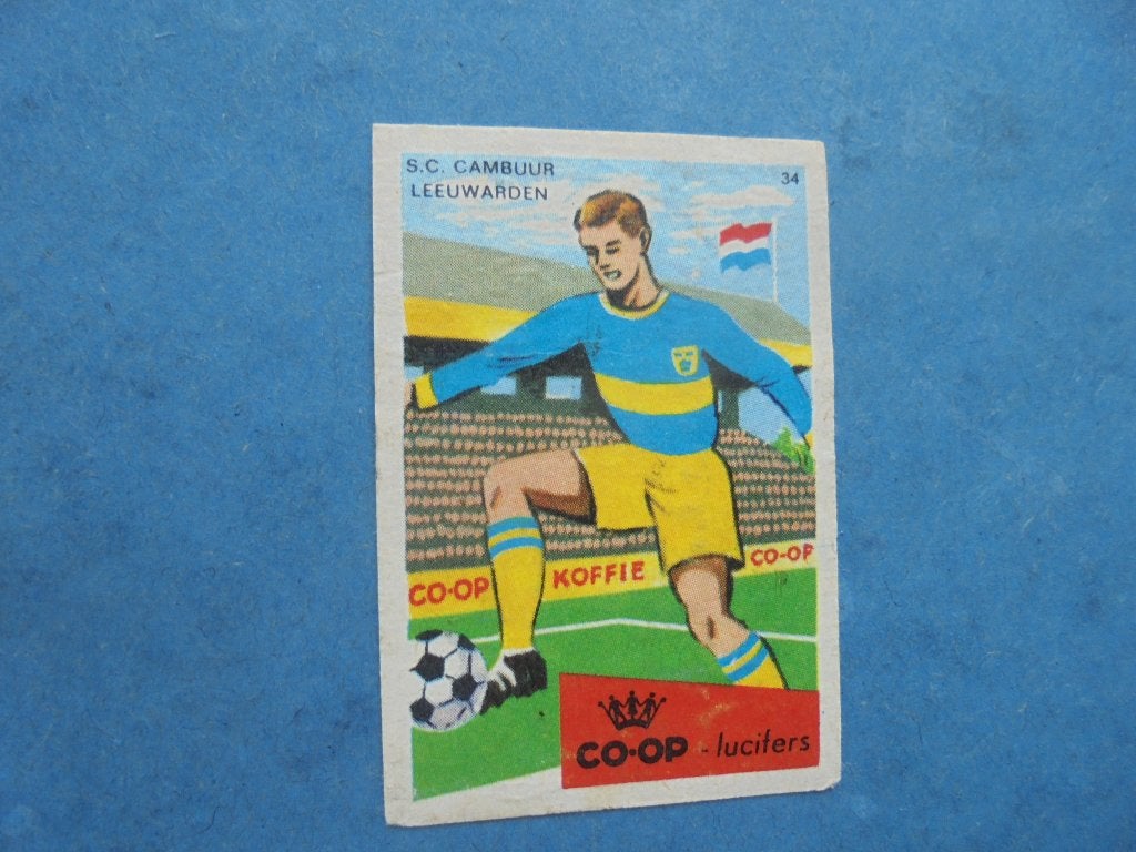 Oud luciferetiket voetbalclub S.C. Cambuur uit LEEUWARDEN, Verzamelen, Ophalen of Verzenden, Zo goed als nieuw, Luciferdoosjes of -merken