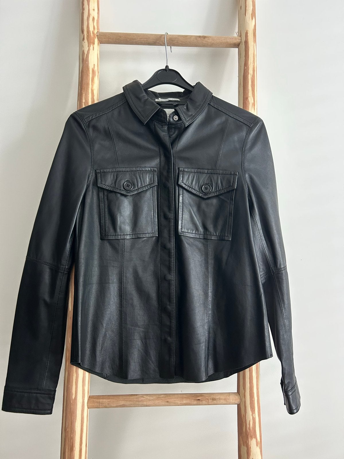 Goosecraft Leren Blouse Zwart Maat S, Verzenden, Zo goed als nieuw, Maat 36 (S), Zwart