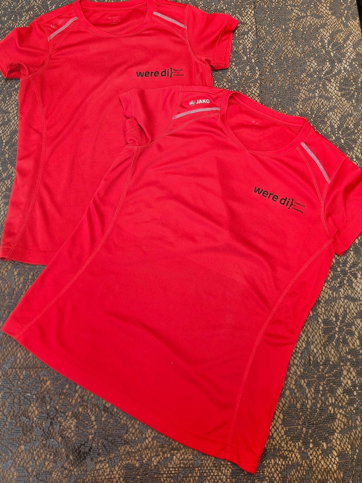 Rood Jako Were Di sportshirt - 2 stuks - Maat 34/36, Ophalen of Verzenden, Zo goed als nieuw, Maat 34 (XS) of kleiner, Jako