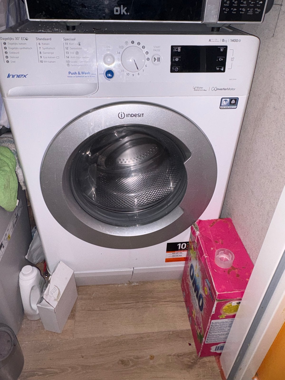 Indesit Innex Wasmachine 8kg 1400 toeren A+++, Ophalen, 1200 tot 1600 toeren, Gebruikt, 8 tot 10 kg