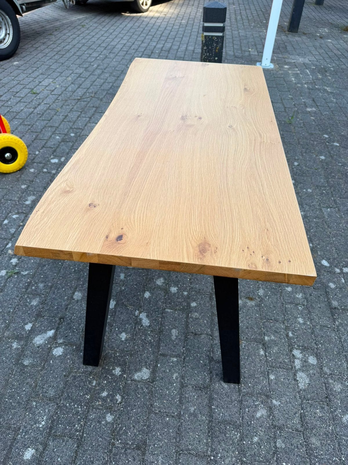 houten industriele tafel 60x120 cm - Zo goed als nieuw, Huis en Inrichting, Overige materialen, 100 tot 150 cm, Tot twee personen