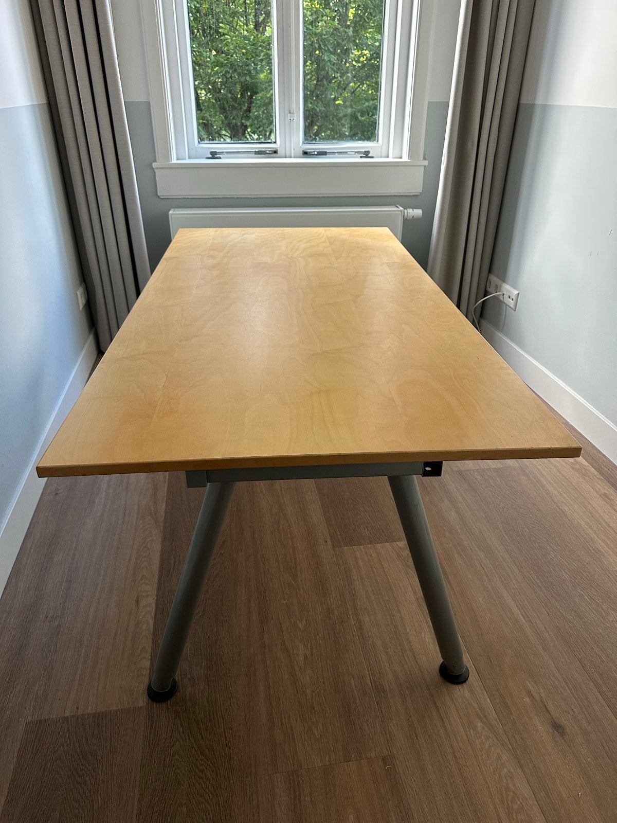 Bureautafel + bureaustoel (beide verstelbaar) + bureaukast, Ophalen, Gebruikt, Hout, Overige merken