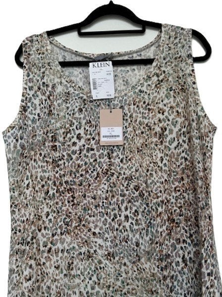 Nieuw No Man’s land lange jurk XL groen animal dessin, No Man’s land, Verzenden, Beige, Maat 42/44 (L)