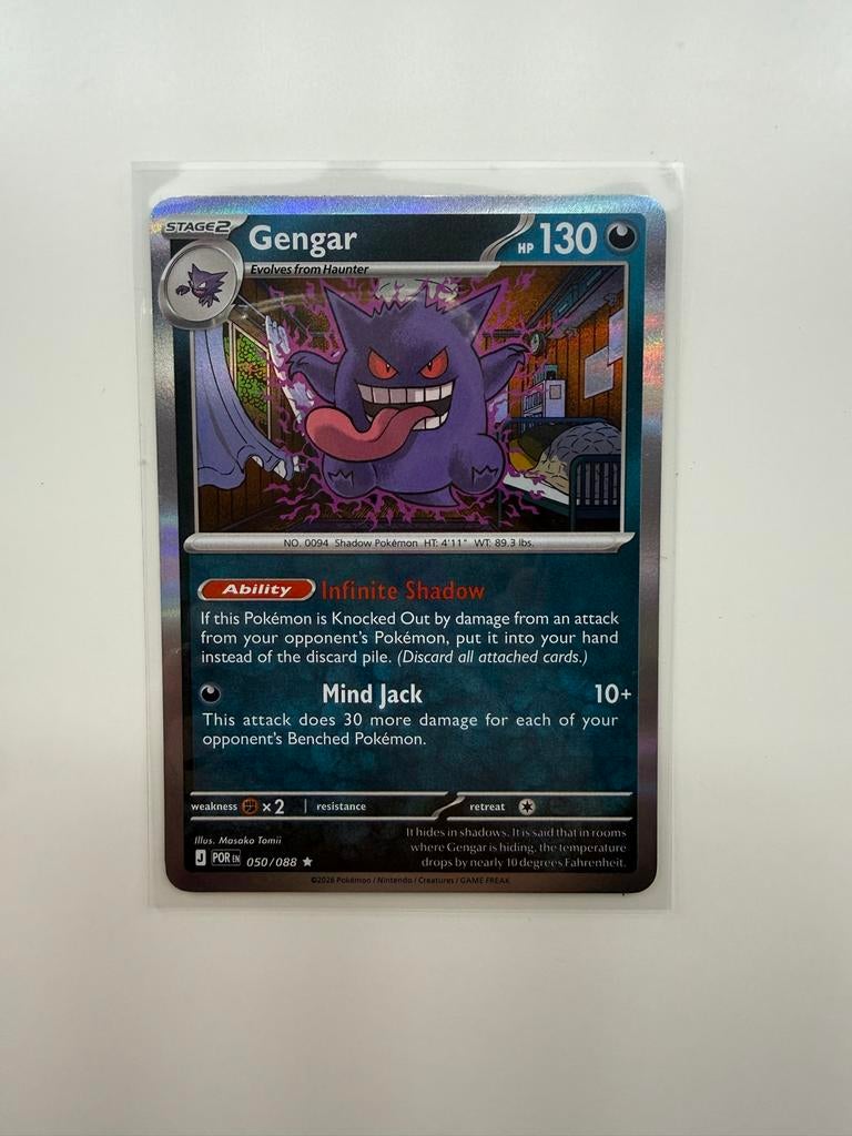 Gengar Pokémon Kaart 050/088 Holo Reverse, Ophalen, Zo goed als nieuw, Losse kaart, Foil