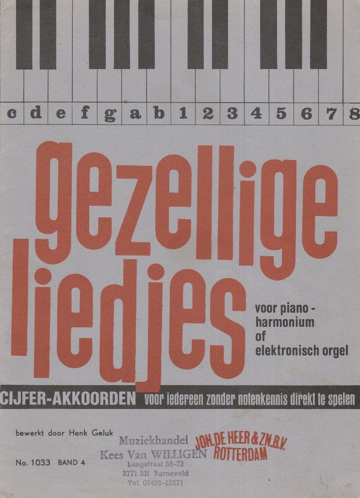 HENK GELUK - GEZELLIGE LIEDJES - BAND 4, Muziek en Instrumenten, Orgel, Gebruikt, Ophalen of Verzenden, Artiest of Componist