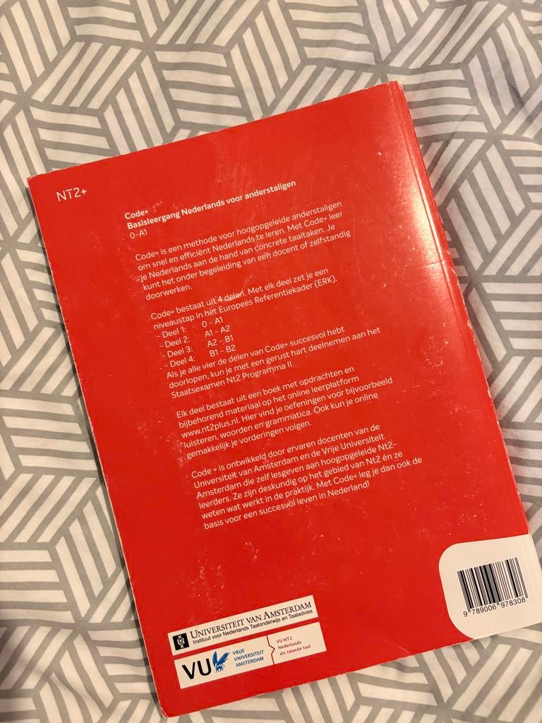 Code+ Deel 1 Basisleergang Nederlands voor anderstaligen, Boeken, Studieboeken en Cursussen, Ophalen of Verzenden, Gelezen, Overige niveaus