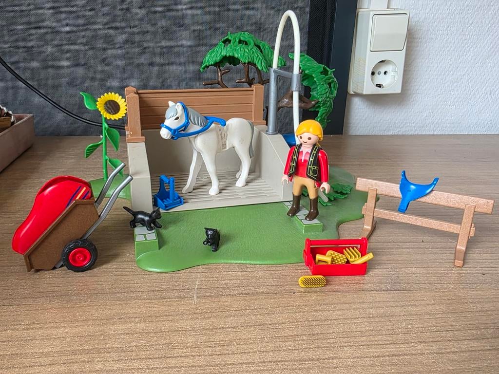 Playmobil Wasbox 4193 met paard en accessoires, Ophalen of Verzenden, Gebruikt, Jongen of Meisje