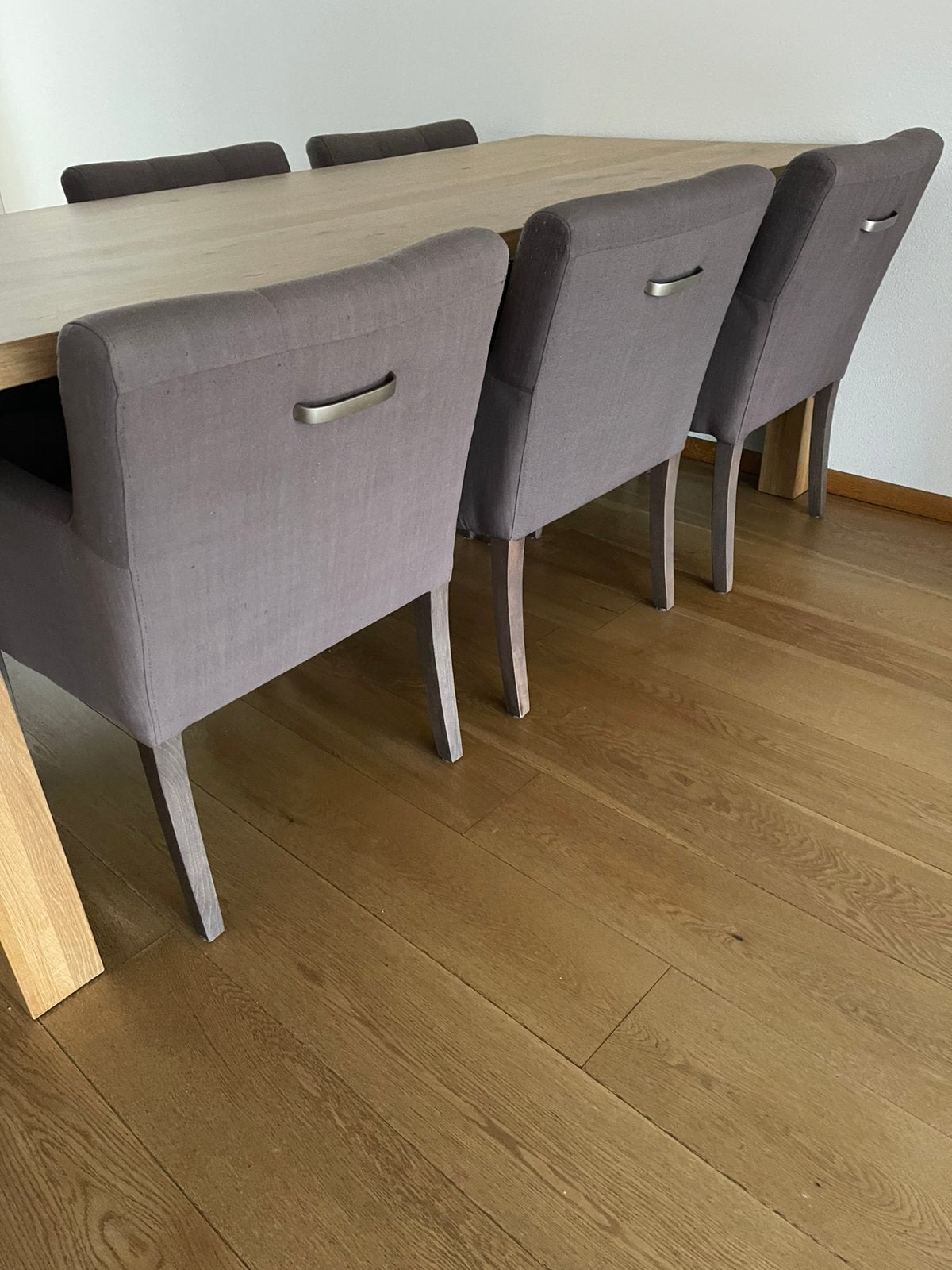 6 eettafel stoelen kleur: taupe, Ophalen, Gebruikt