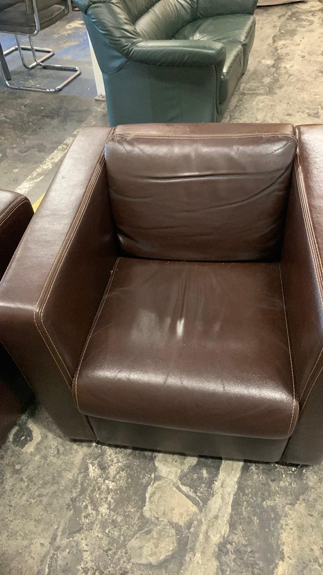 Donker bruine fauteuils, Ophalen, Gebruikt, Eenpersoons, Minder dan 150 cm