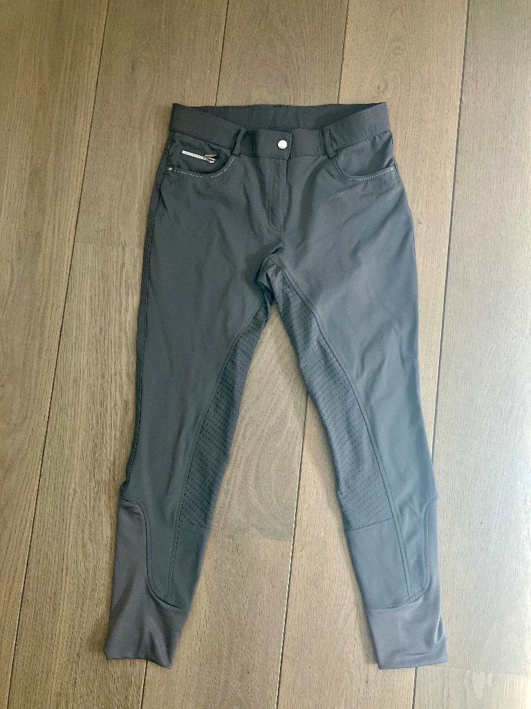 Paardrijbroek Quur maat 38 grijs, Dieren en Toebehoren, Sierdetails, Kinderen, Zo goed als nieuw, S
