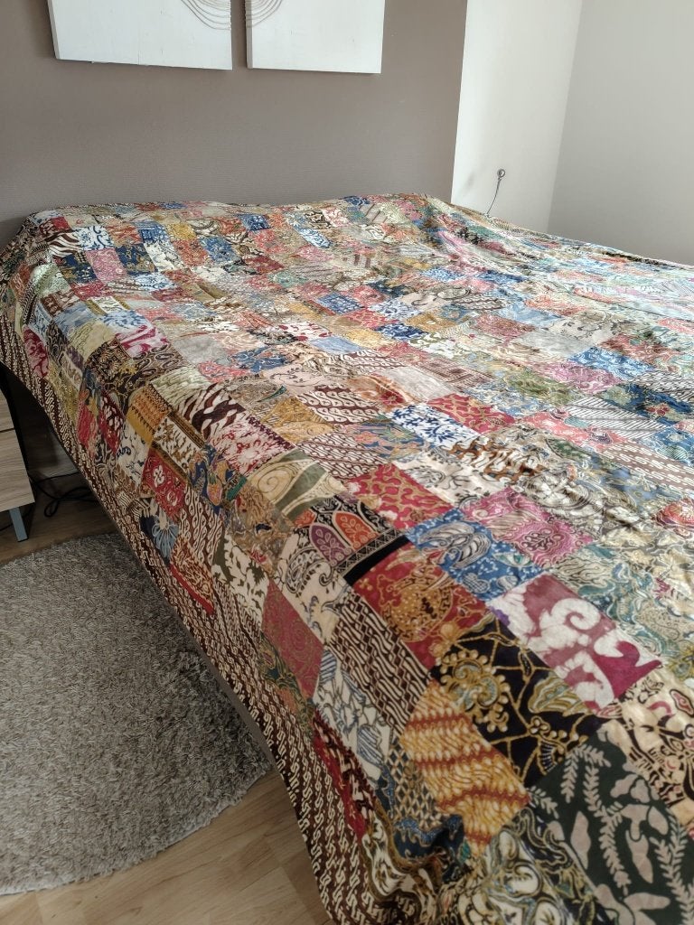 Hele mooie patchwork sprei, Ophalen, Meerkleurig, Katoen, Tweepersoons