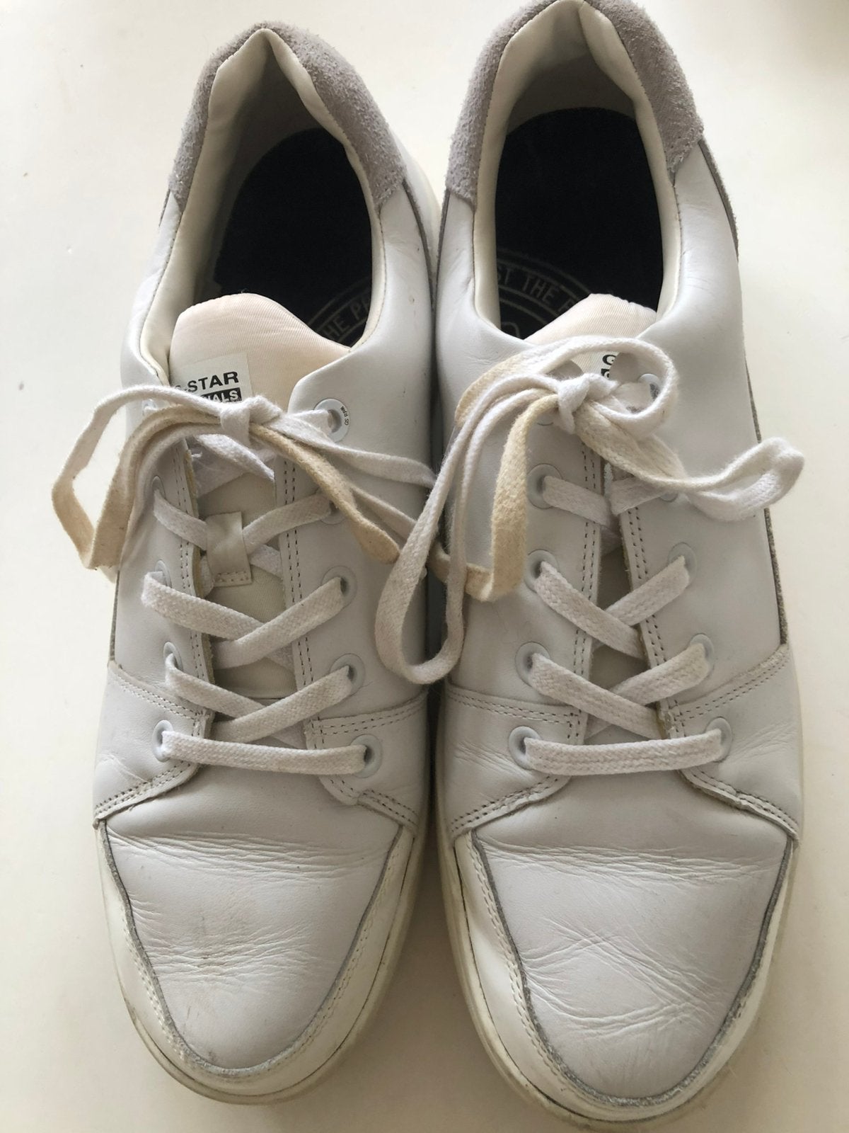 Te koop: leren sneakers, G-star, wit, 41, zgan, Kleding | Dames, Schoenen, Ophalen of Verzenden, Zo goed als nieuw, Wit, Sneakers of Gympen