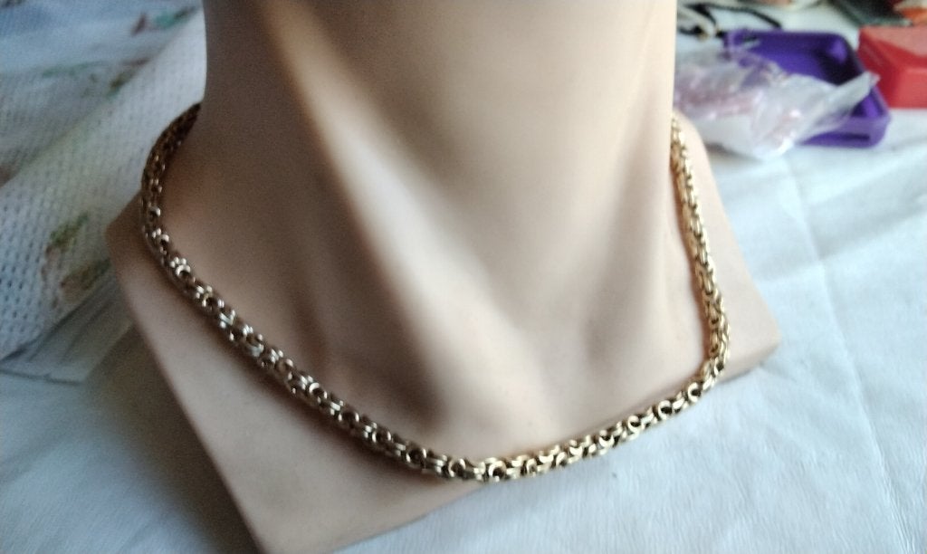 Gouden Koningsketting Iconische Schakel Byzantijnse ketting, Sieraden, Tassen en Uiterlijk, Kettingen, Ophalen of Verzenden, Zo goed als nieuw