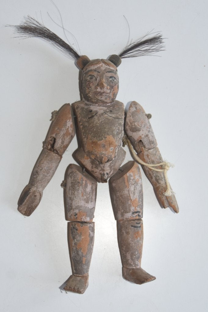 Oude houten pop uit Birma tribal, Verzenden, Gebruikt, Pop
