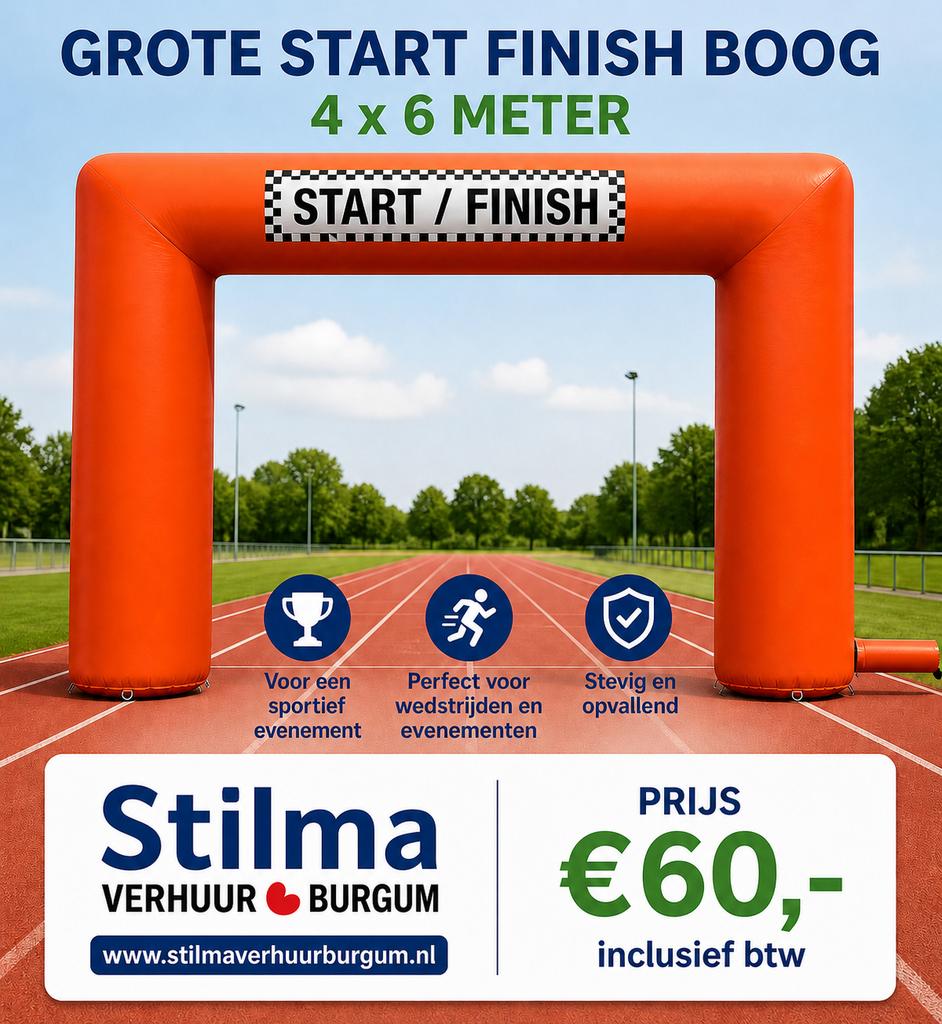 Te huur grote oranje Start & Finish boog - promotie boog, Ophalen