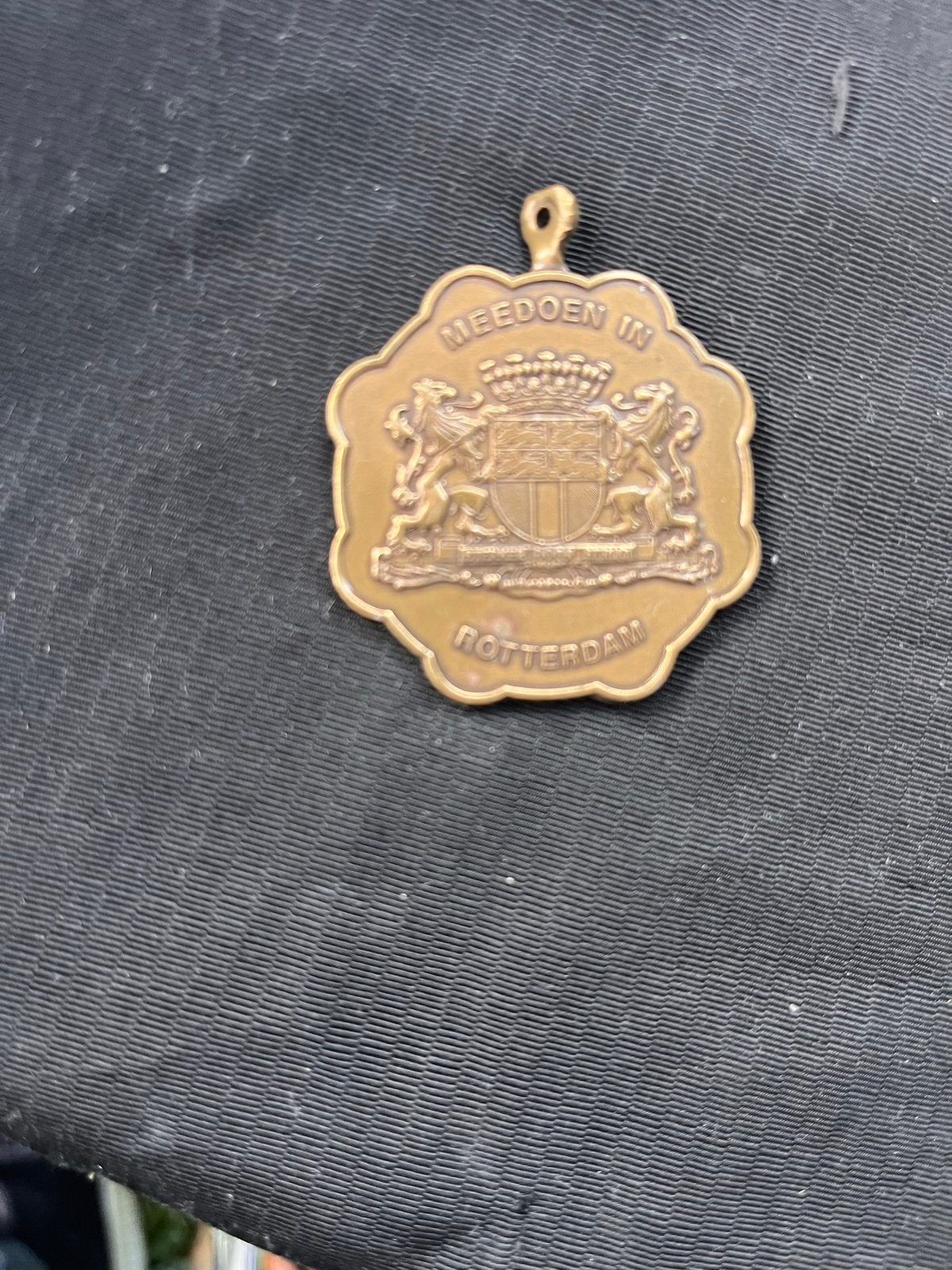 Vintage Medaille "Meedoen in Rotterdam" Brons, Postzegels en Munten, Ophalen of Verzenden, Brons, Nederland