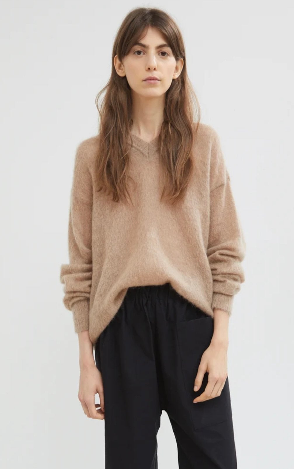 JOSEPH Brushed Superkid Mohair Sweater Jumper Loose Fit M, Ophalen of Verzenden, Zo goed als nieuw, Maat 38/40 (M), Bruin