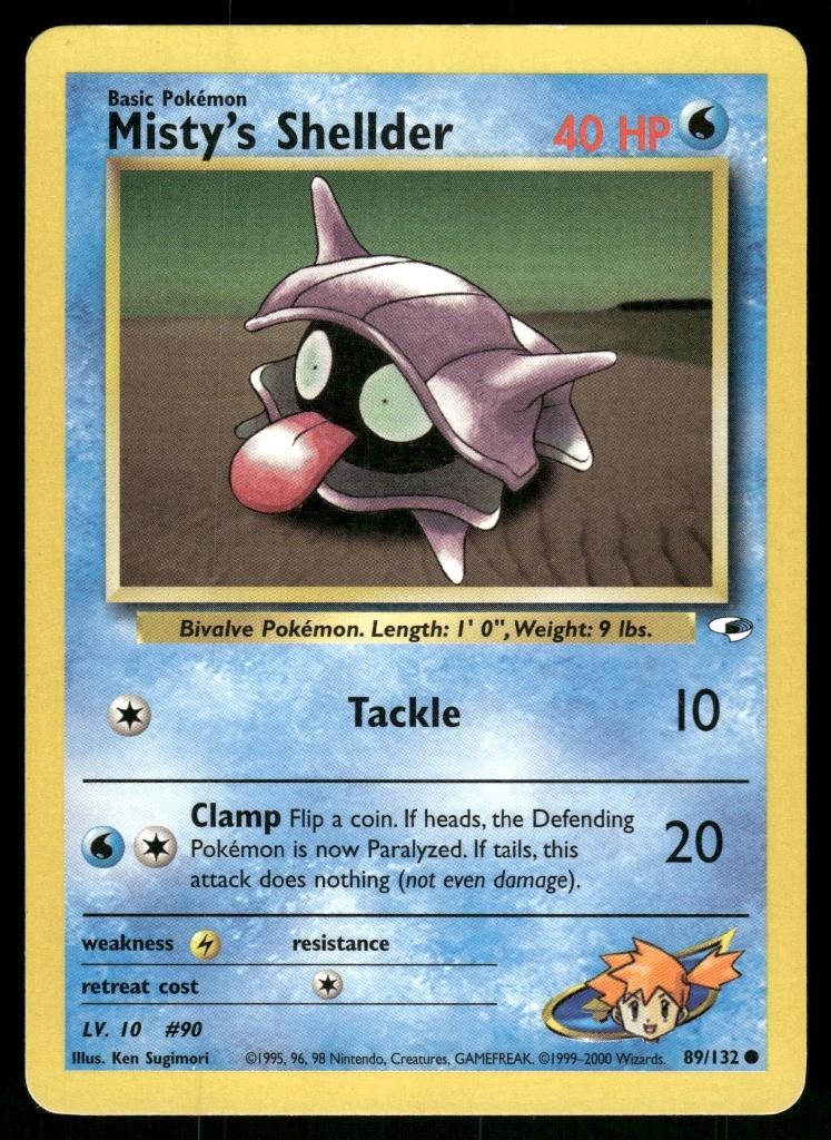 Misty's Shellder 89/132 - Gym Heroes (NM), Verzenden, Gebruikt
